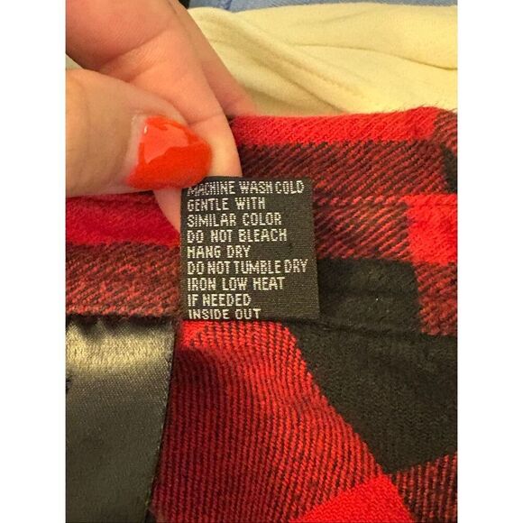 2XL #BuffaloPlaid Flannel 100% Cotton Thick Quality Long Sleeve Red Black 90s #G - Picture 3 of 6
